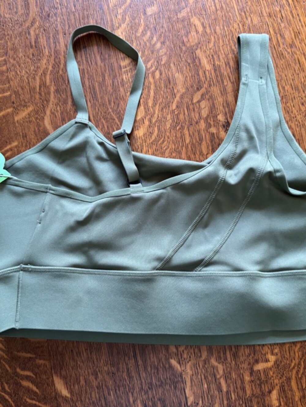 NWT Phoenix Malibu Bold Shoulder Activewear Bra Olive Green Large - Picture 3 of 7